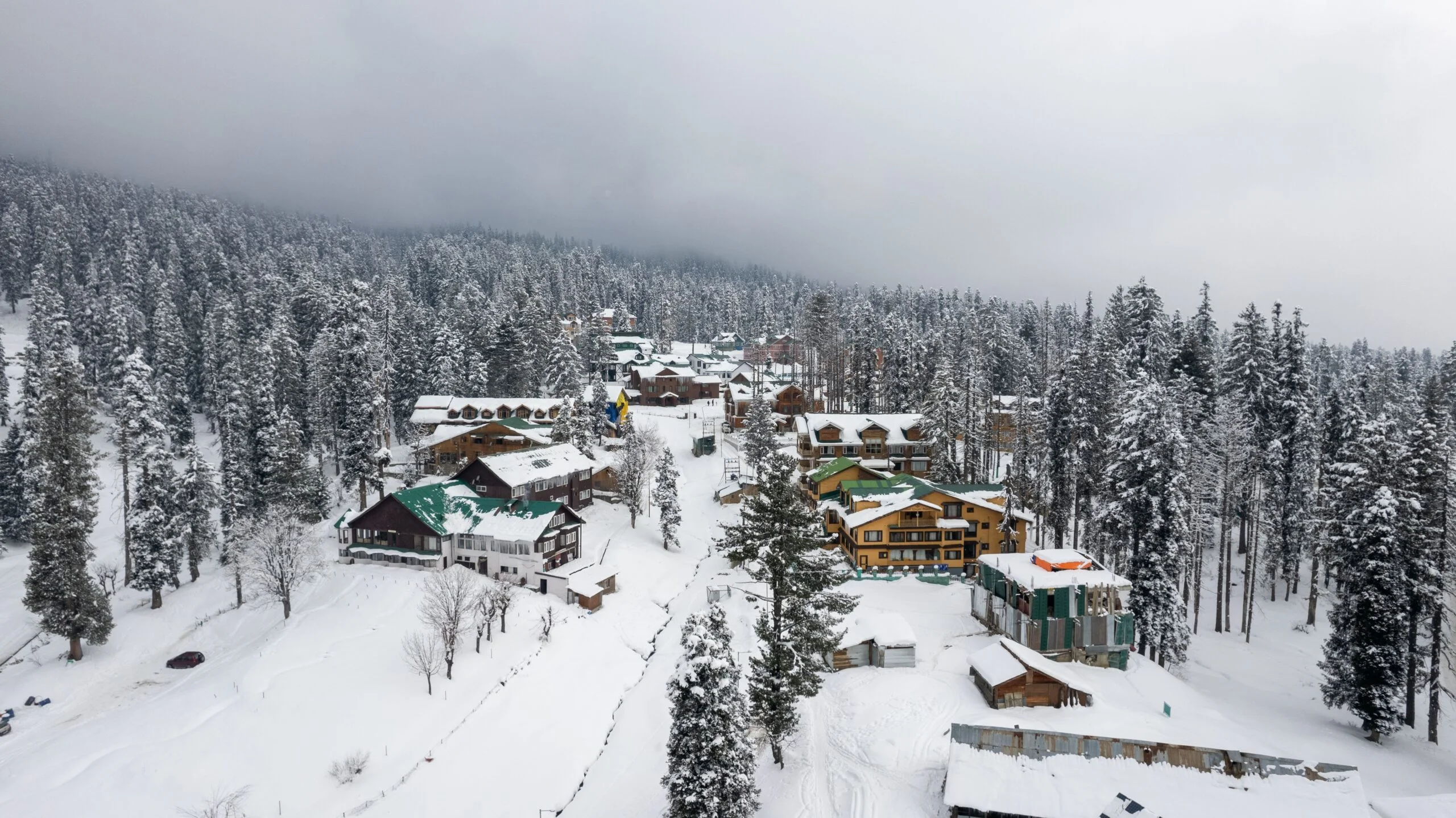 India winter destinations - Gulmarg, Kashmir, blanketed in deep winter snow — India's premier skiing destination in 2026